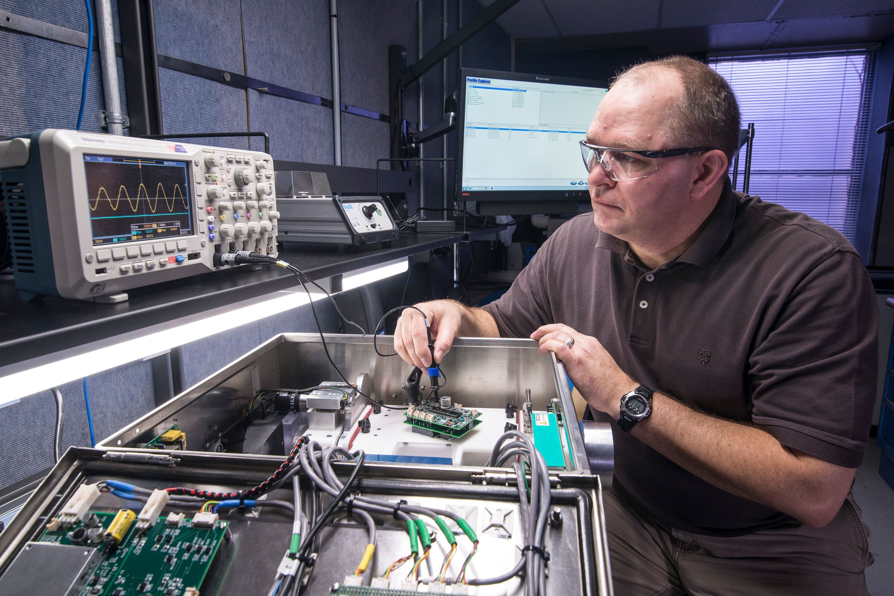 Tim Riley, one of the developers of the TRI-ACE particle collector