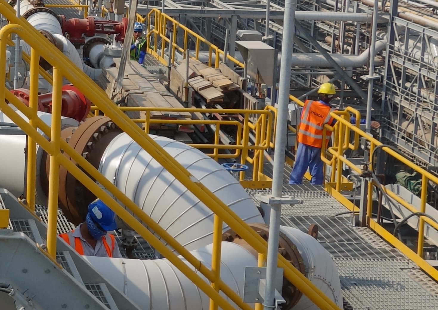 Workers busy at project site