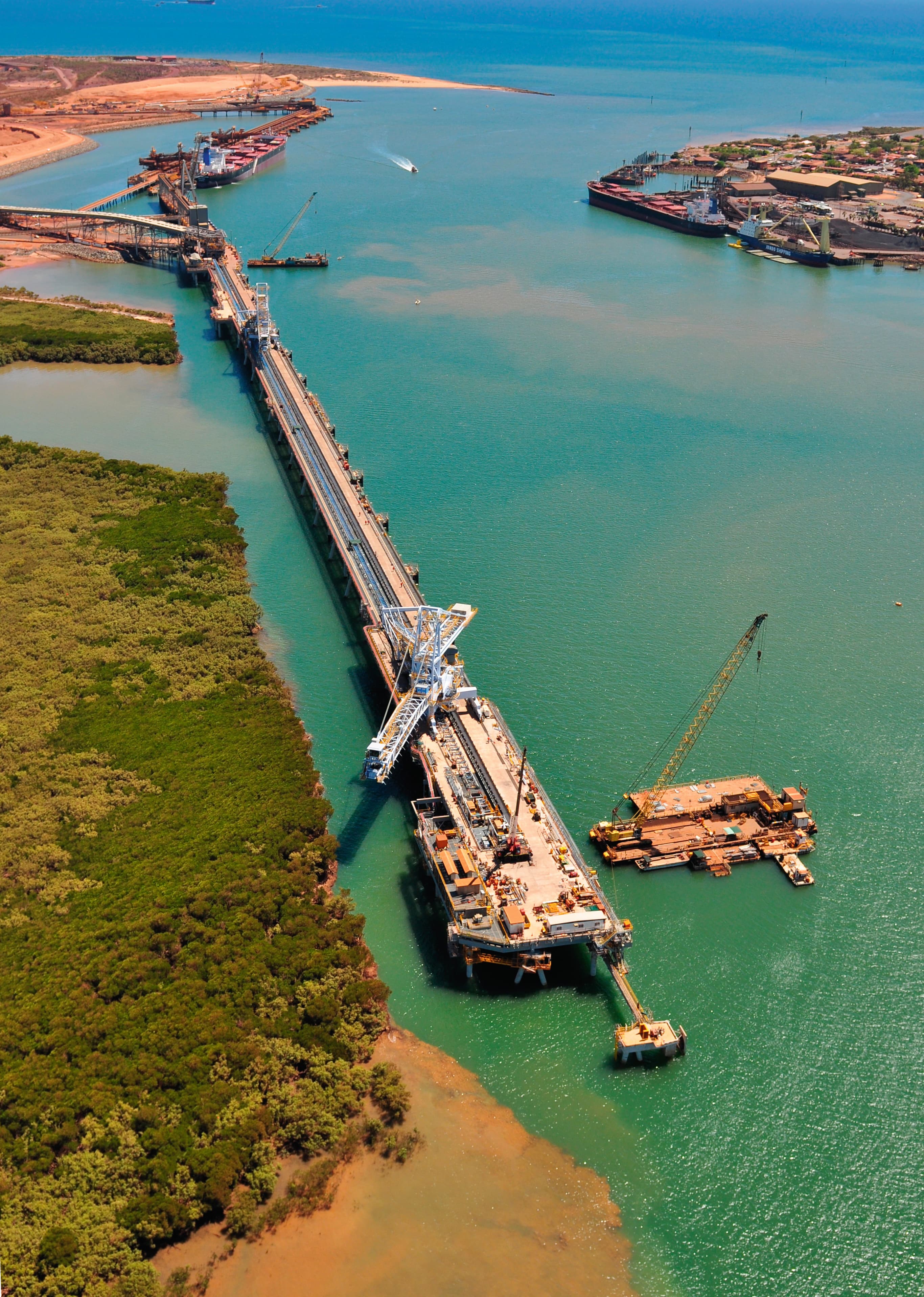 Aerial view of completed berth