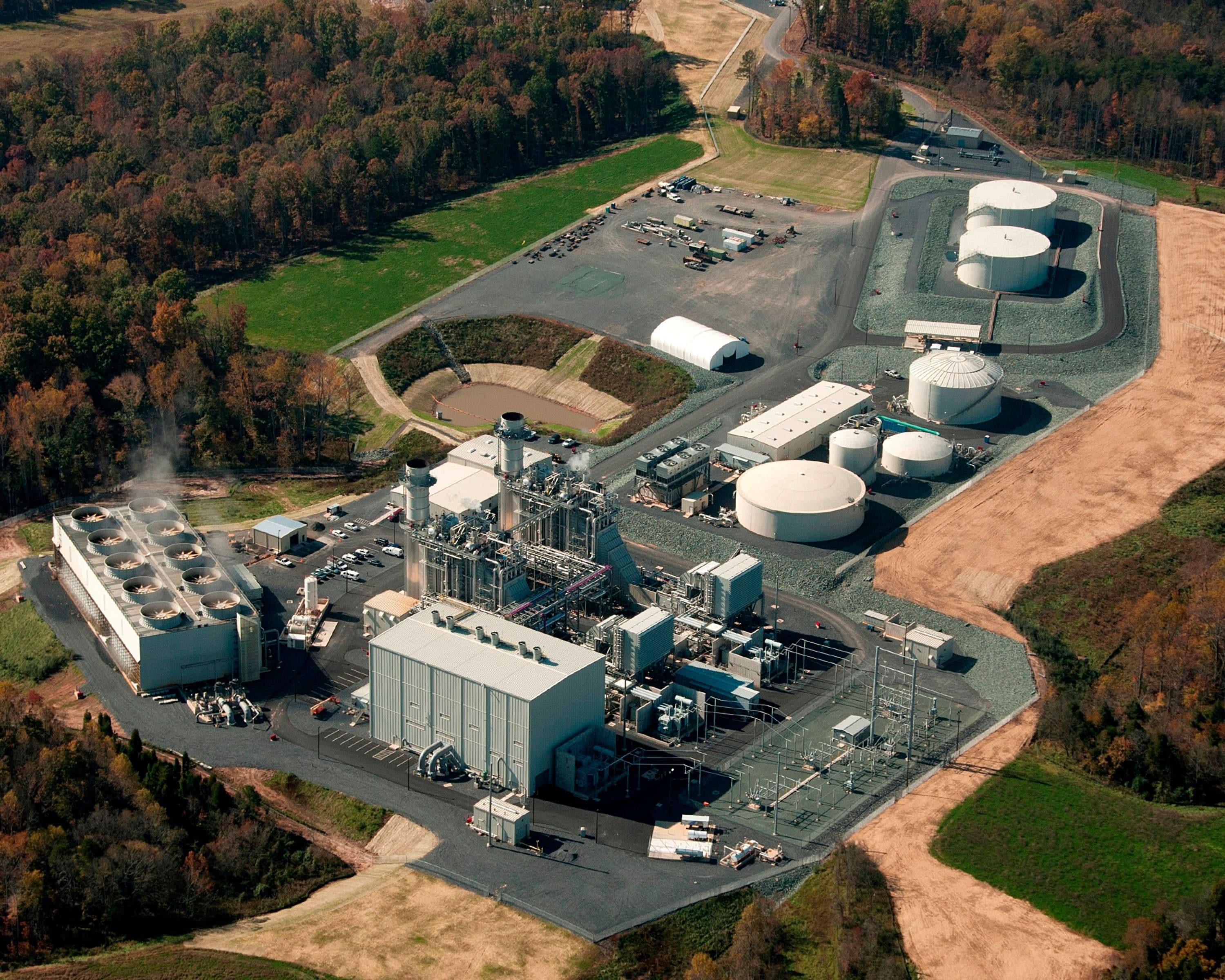 Aerial view of Dominion Virginia Power Bear Garden Power Generating Station