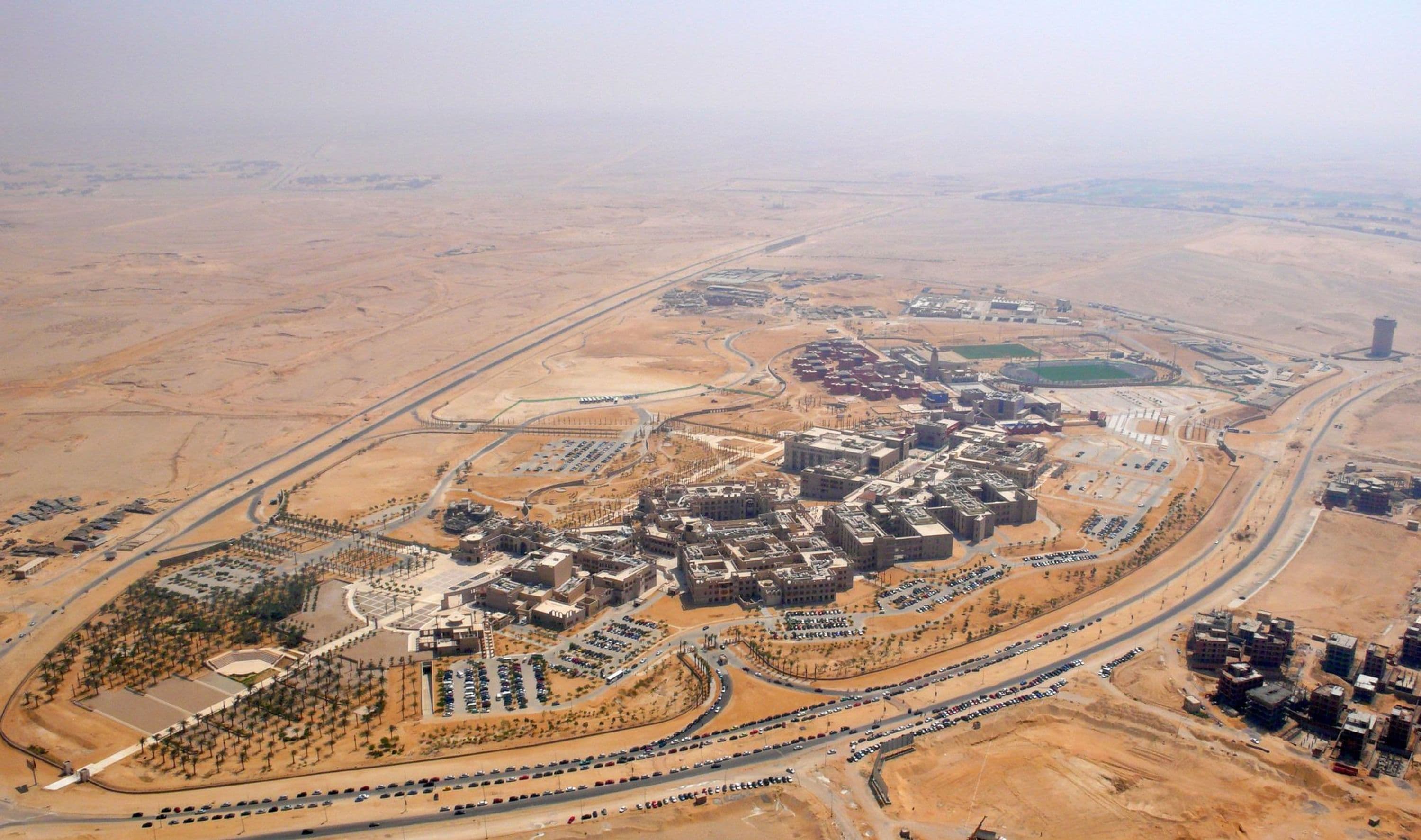 Aerial view of campus construction