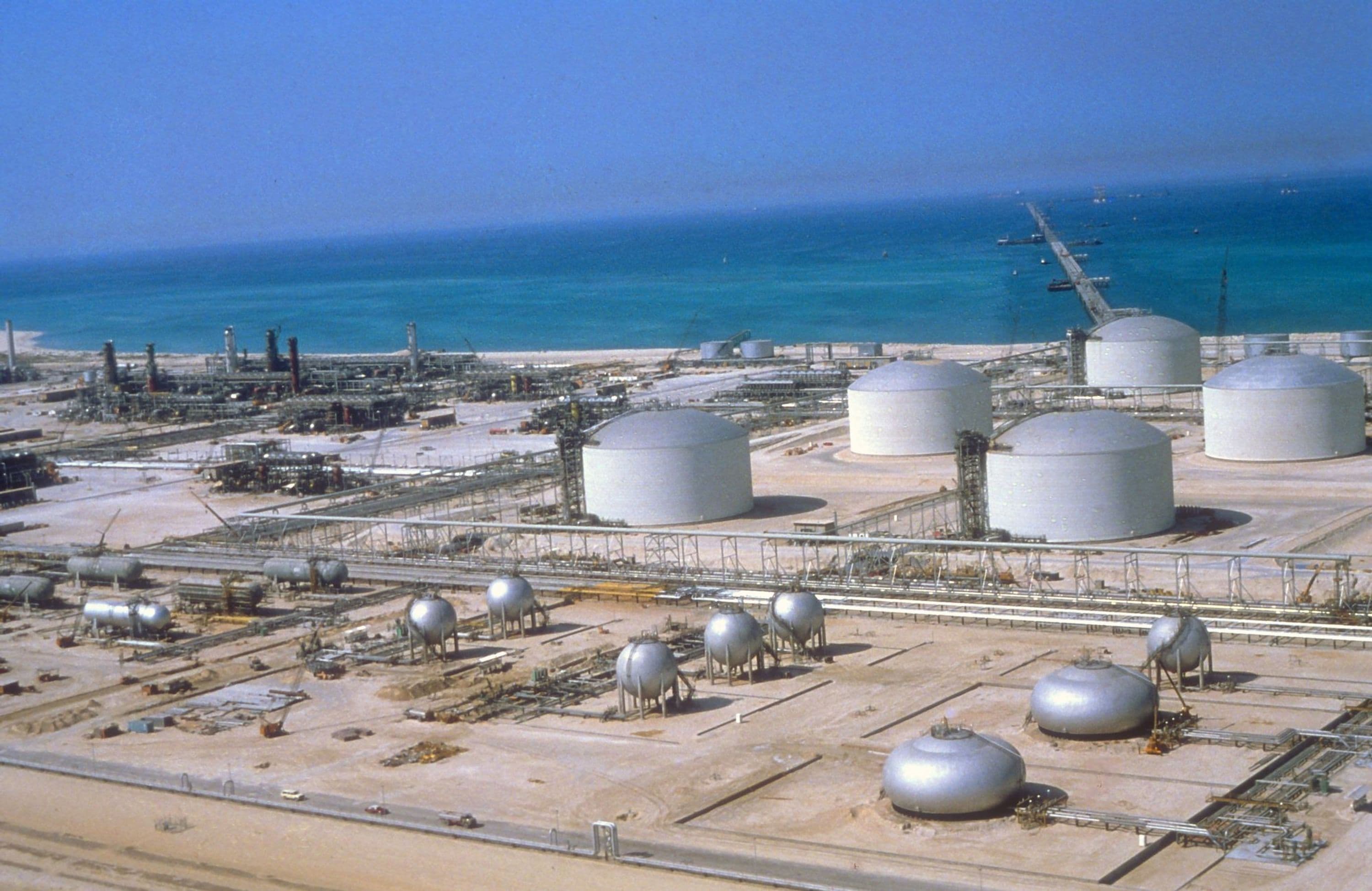 Onshore gas processing and storage tanks