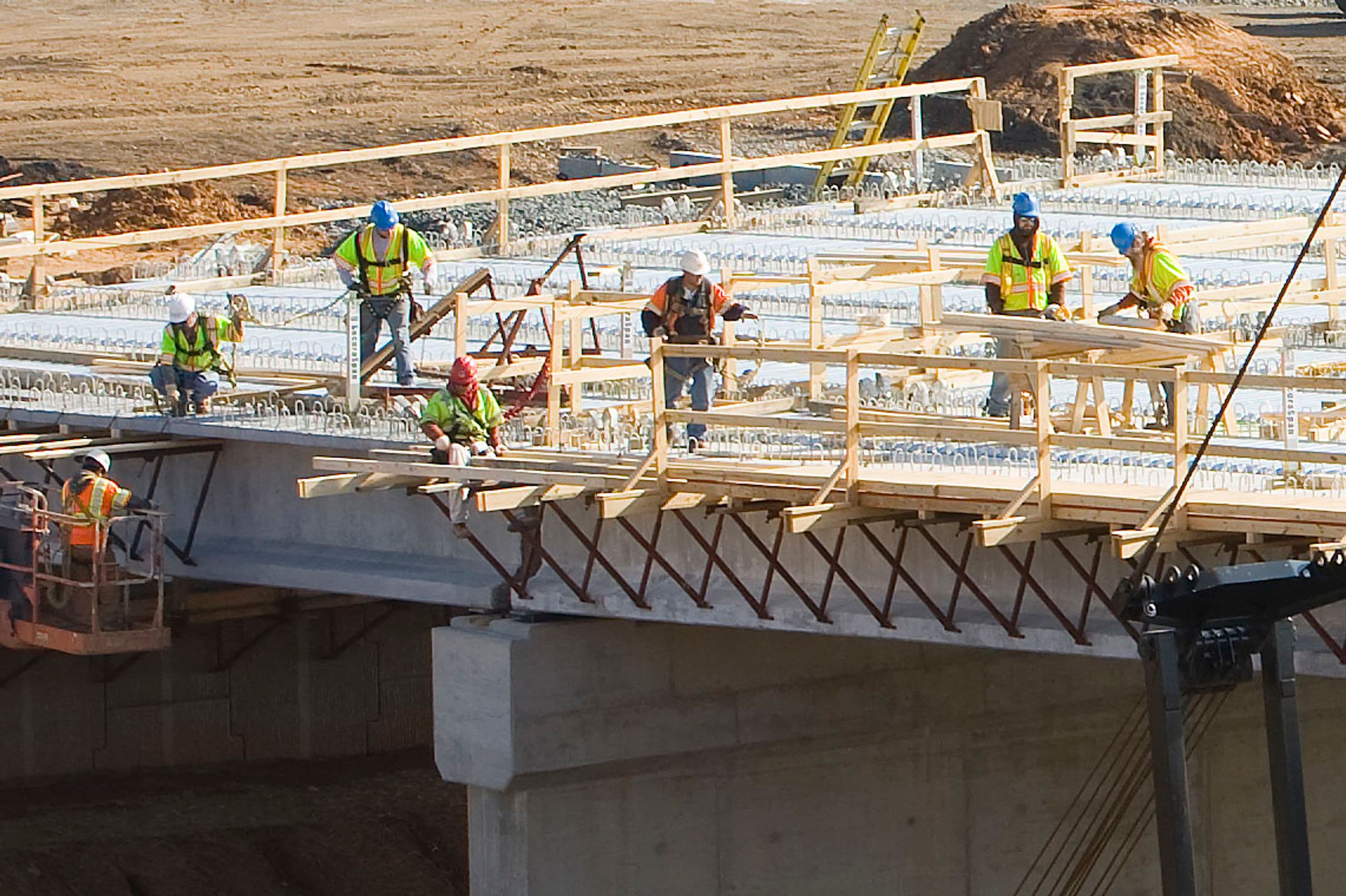 Bridge construction crew
