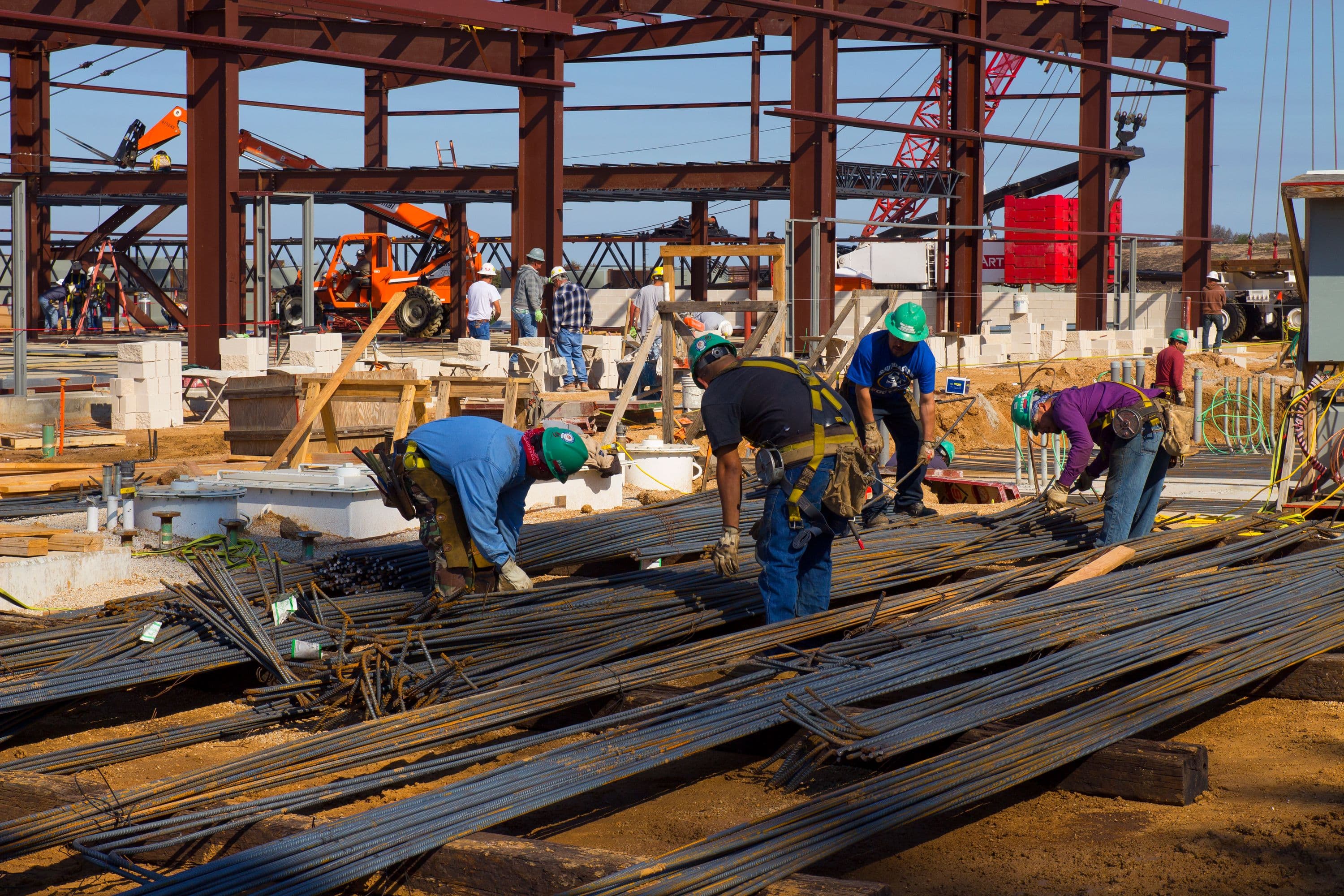 Construction workers on site
