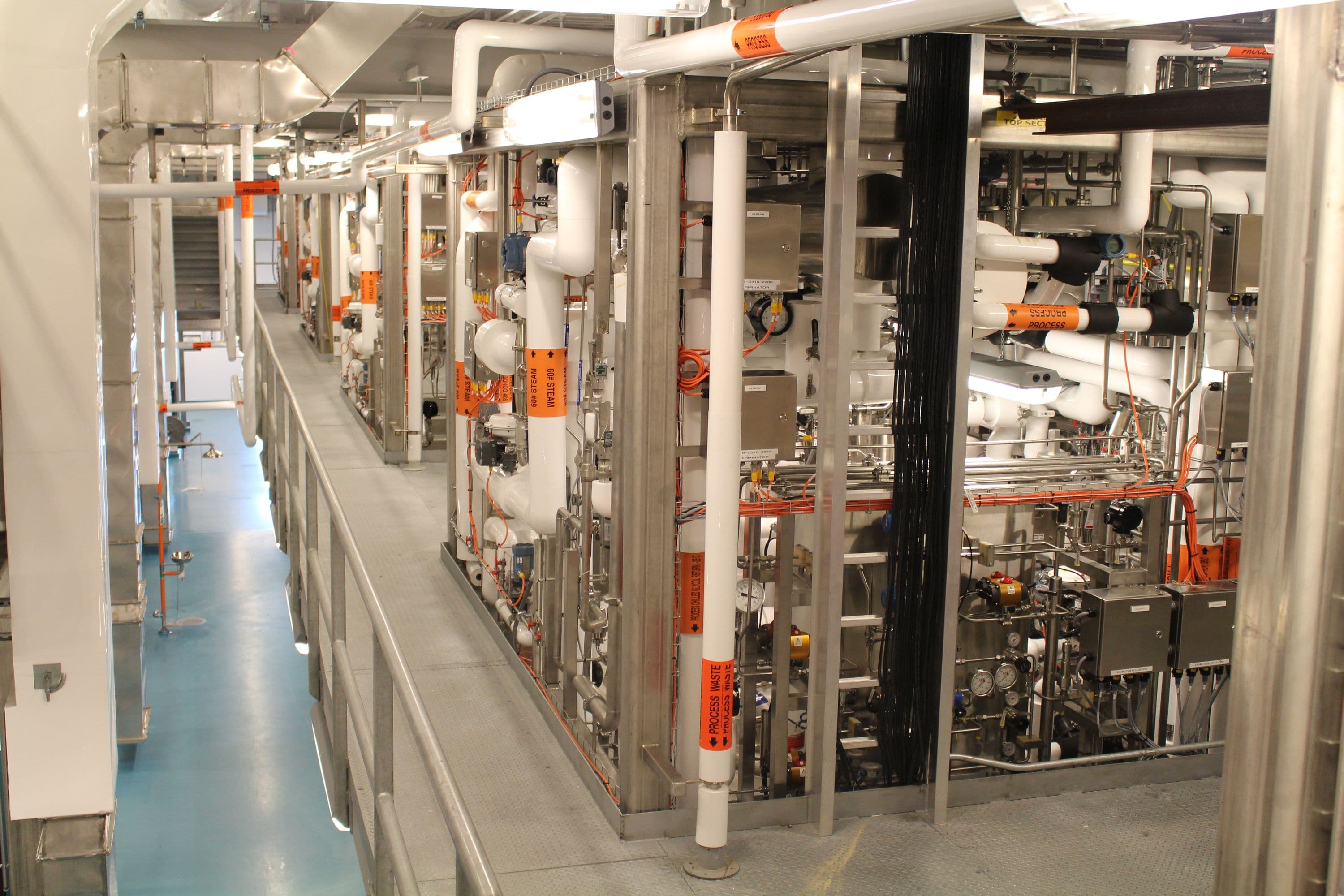 Four centrifuge piping skids in the unclassified technical core