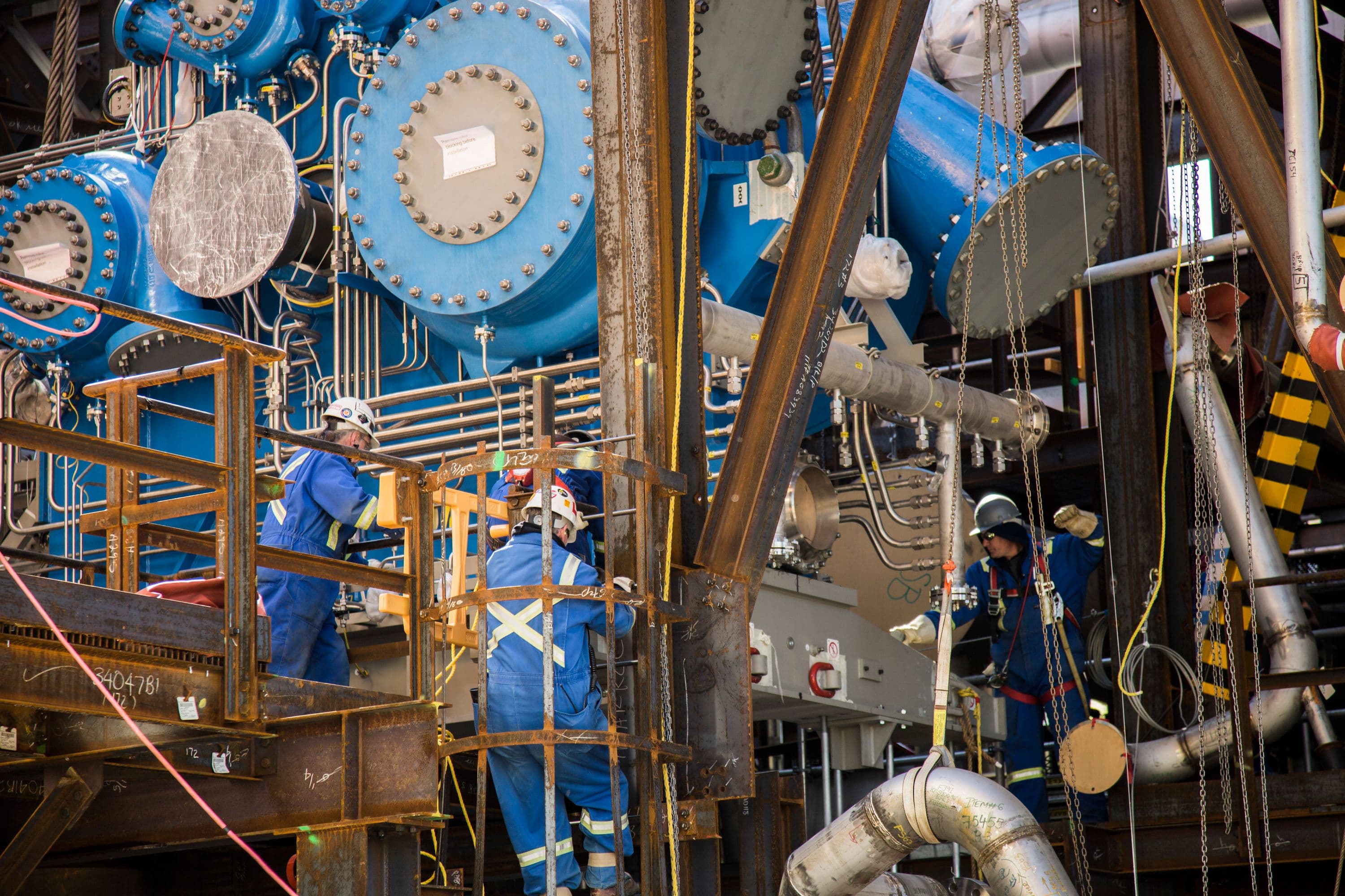 8-stage axial-geared centrifugal compressor in final location