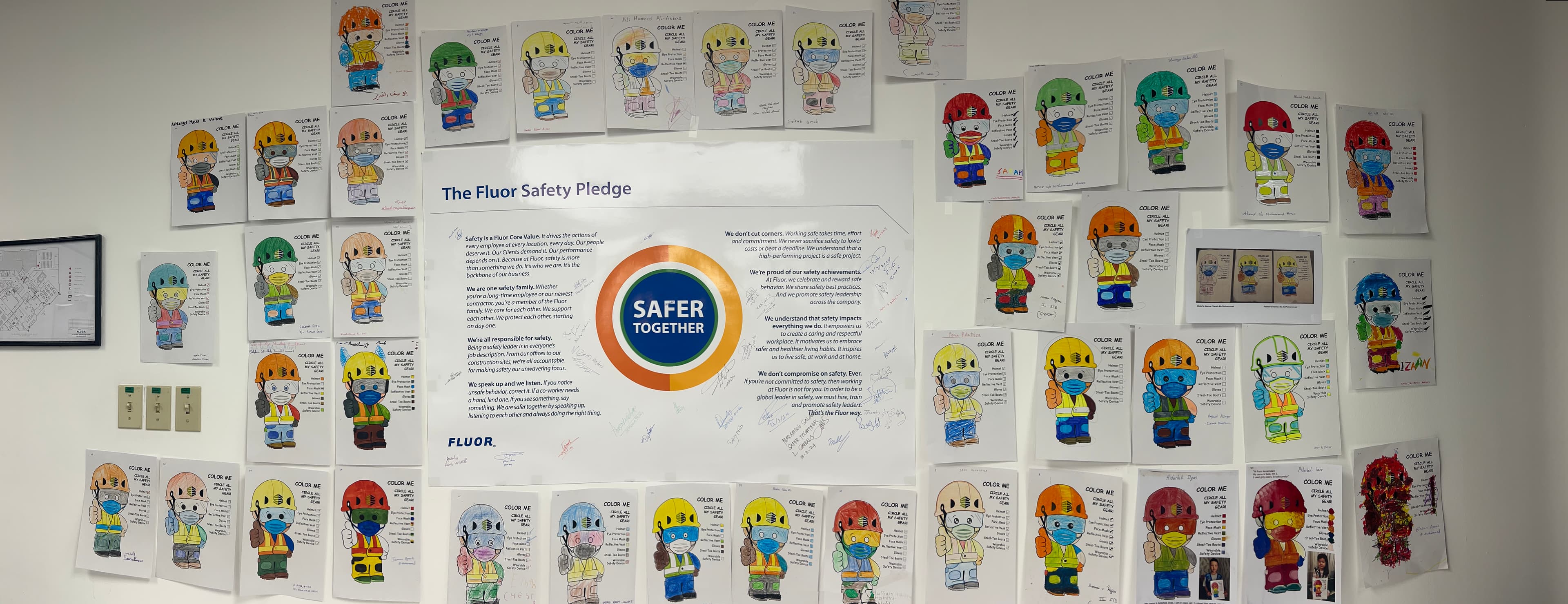 Cartoon posters colored by children